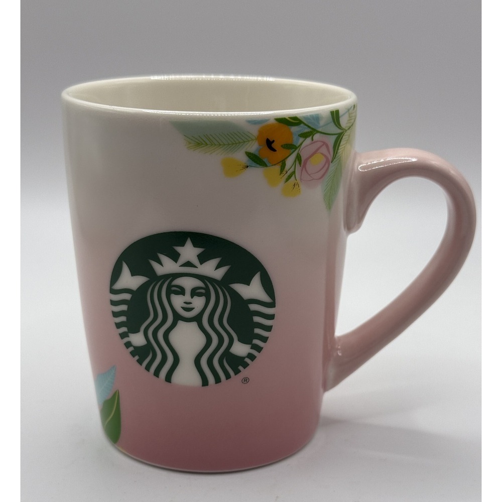 STARBUCKS COFFEE - 2020 Pink THANKFUL Coffee Tea - 10 oz Ceramic Mug Cup